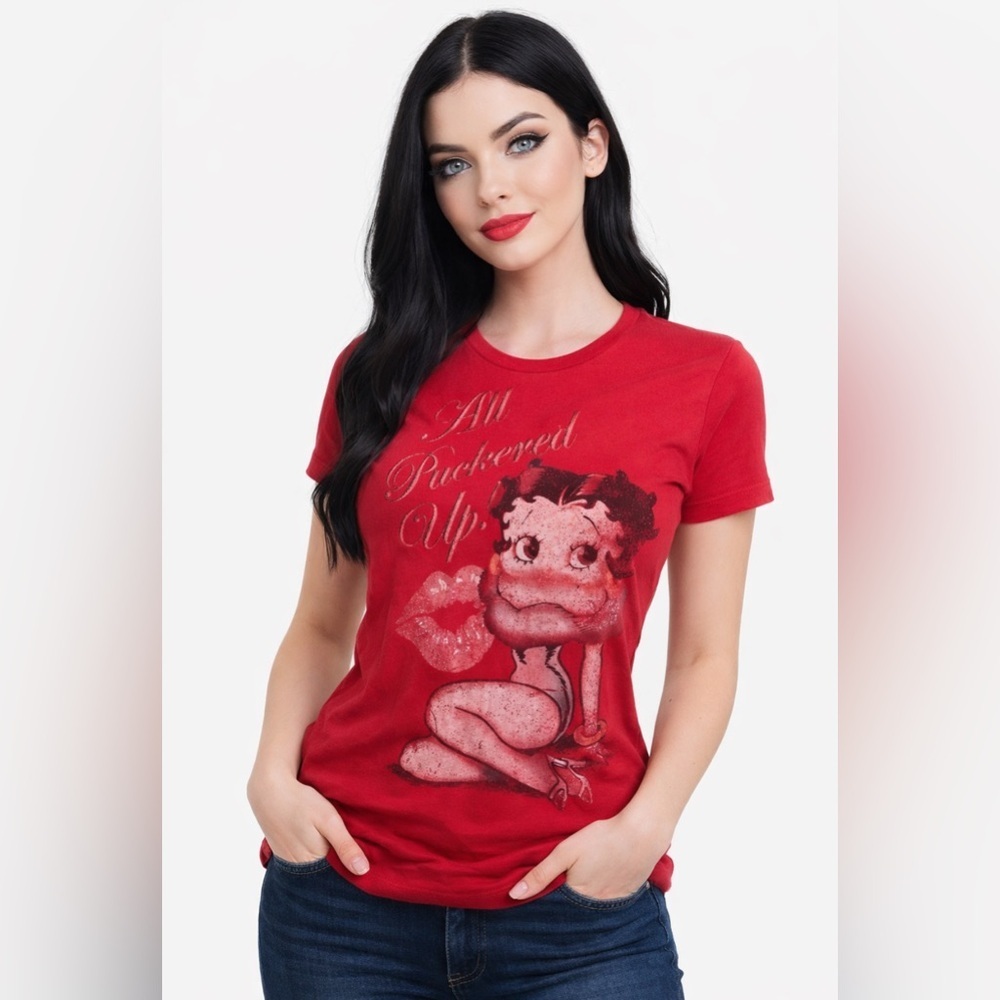 Betty boop juniors medium 7-9 red vintage shirt